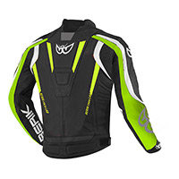 Berik Super Tense-tex Leather Jacket Black Fluo Yellow - 2