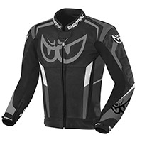 Chaqueta de cuero Berik Super tense-tex blanco negro