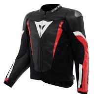 Dainese Avro 6 Lederjacke schwarz rot