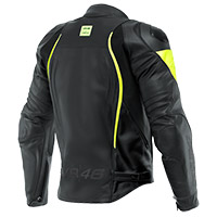 Dainese Vr46 Curb Leather Jacket Black Yellow