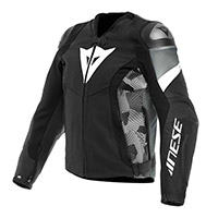 Chaqueta de cuero Dainese Avro 5 negro rojo lava blanco