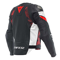 Dainese Avro 5 Leather Jacket Black Red Lava White