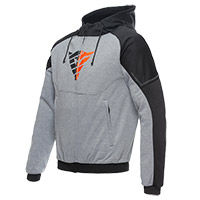 Sweat à capuche Dainese Daemon-X Zip gris rouge fluo