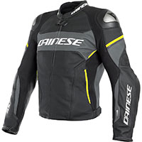 Chaqueta de cuero Dainese Racing 3 D-Air® Amarillo