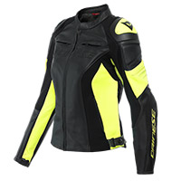 Giacca Pelle Donna Dainese Racing 4 Nero Giallo Donna