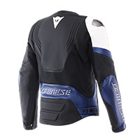 Chaqueta de Cuero Dainese Racing 5 negro blanco azul - img 2