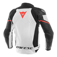 Dainese Racing 3 Perforated Leather Jacket Bianco