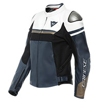 Chaqueta de cuero dama Dainese Rapida iris blanco