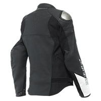 Chaqueta de cuero dama Dainese Rapida negro blanco