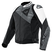 Dainese Sportiva Leather Jacket Anthracite White