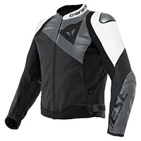 Giacca Pelle Dainese Sportiva Antracite Bianco