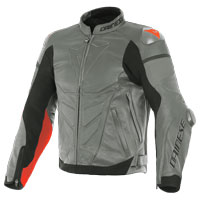 Dainese Super Race Leather Jacket Gray Red
