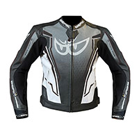 Chaqueta de cuero Berik Race-Sport 2 negro blanco rojo