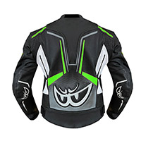 Chaqueta de cuero Berik Race-Sport 2 negro blanco verde