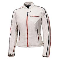 Chaqueta de cuero Dama Held Brixham gris rojo