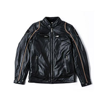 Chaqueta de Cuero Helstons Modelo Negro Beige