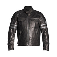 Chaqueta de Cuero Helstons Jersey Negro Gris