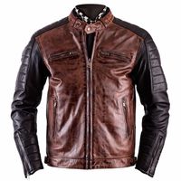 Blouson En Cuir Helstons Cruiser Camel-noir