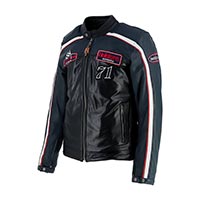 Chaqueta de cuero Helstons Formula Sport azul negro