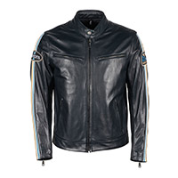 Helstons Race Rag Leather Jacket Blue