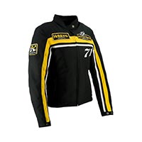 Blouson Femme Helstons Sturgis Tissu noir jaune - 2