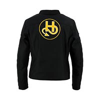 Chaqueta Dama Helstons Sturgis Tissu negro amarillo - 3