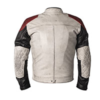 Chaqueta de cuero Helstons Tracker blanco negro rojo - 2