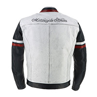 Giacca Pelle Helstons Vseries Blu Bianco - img 2
