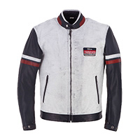 Giacca Pelle Helstons Vseries Blu Bianco