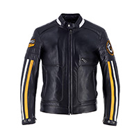 Giacca Pelle Helstons Vulcan Nero Giallo