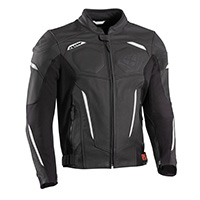 Blouson En Cuir Ixon Ceros Noir Blanc