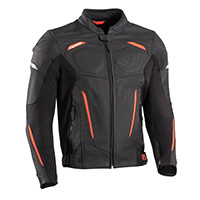 Blouson En Cuir Ixon Ceros Noir Rouge