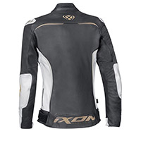 Giacca Pelle Donna Ixon Trinity Bianco Nero Oro Donna