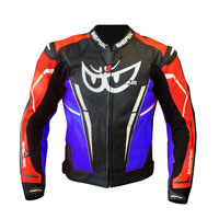 Berik Perforated Leather Jacket New 2021 Red Blue Fluo