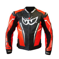 Berik Perforated Leather Jacket New 2021 Red Fluo