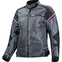 Blouson Femme Ls2 Riva Noir Gris Foncé Rose