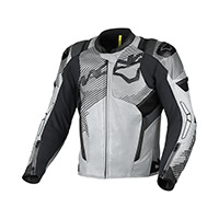 Giacca Pelle Macna Ignite Grigio Nero Arancio
