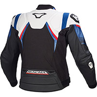 Chaqueta de cuero Macna Ripper blanco negro azul