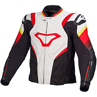 Macna Ripper Leather Jacket White Black Red