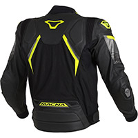 Macna Ripper Leather Jacket Black Fluo Yellow