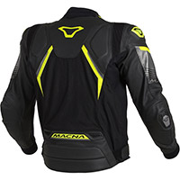 Chaqueta de cuero Macna Ripper negro fluo amarillo