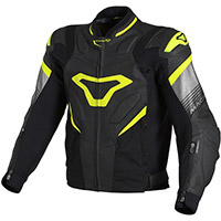 Chaqueta de cuero Macna Ripper negro fluo amarillo