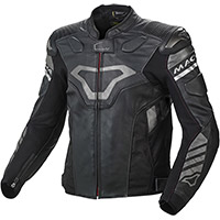 Macna Tracktix Lederjacke schwarz weiß rot