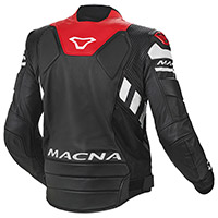 Macna Tracktix Leather Jacket Black White Red