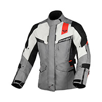 Chaqueta Dama Macna Zastra gris negro rojo