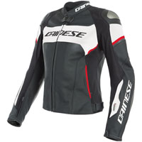 Chaqueta de cuero Dainese Racing 3 D-Air® Mujer rojo