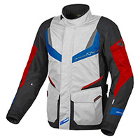 Macna Rancher Jacket Light Grey Blue Red