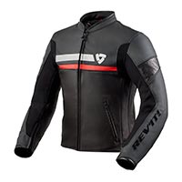 Chaqueta de cuero Rev'It Mile negro rojo