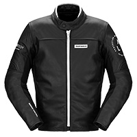 Chaqueta de cuero Spidi Genesis negro blanco