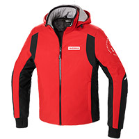 Chaqueta Spidi Hoodie Armor H2Out rojo